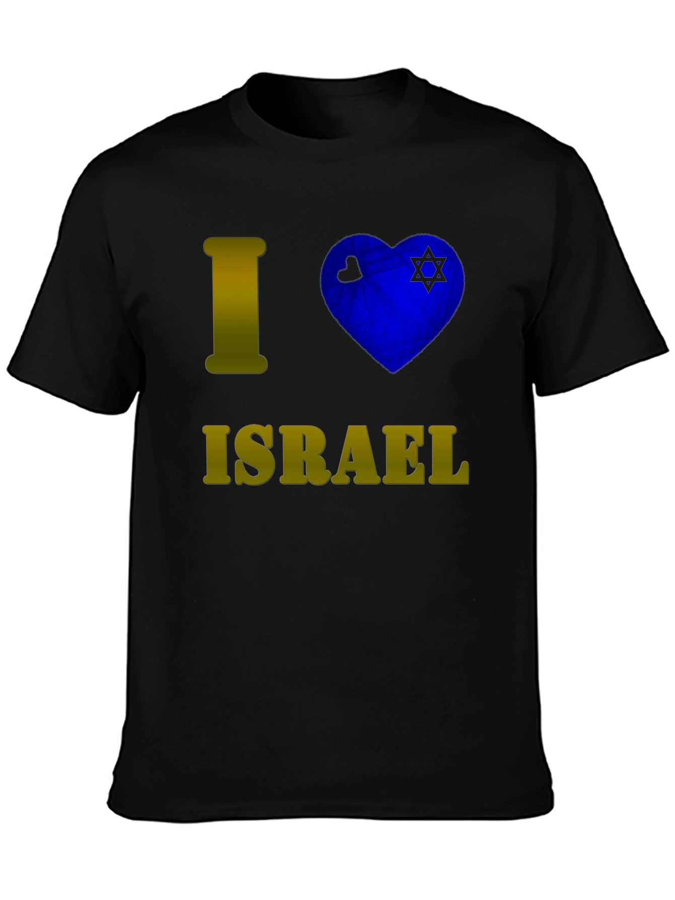 I Love Israel T-Shirt Black Cotton Graphic Tee