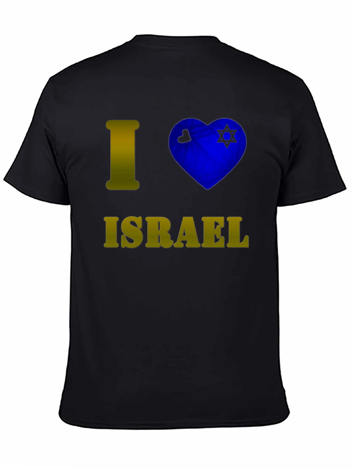 I Love Israel T-Shirt Black Cotton Graphic Tee