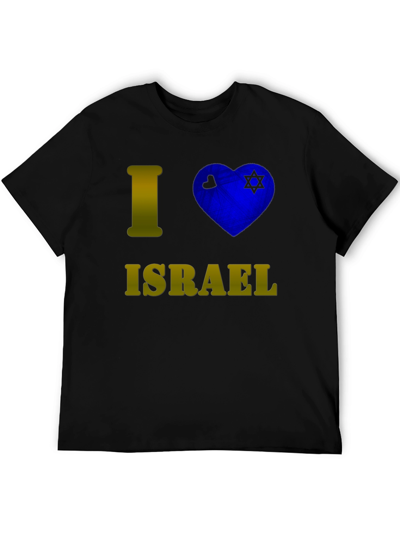 I Love Israel T-Shirt Black Cotton Graphic Tee