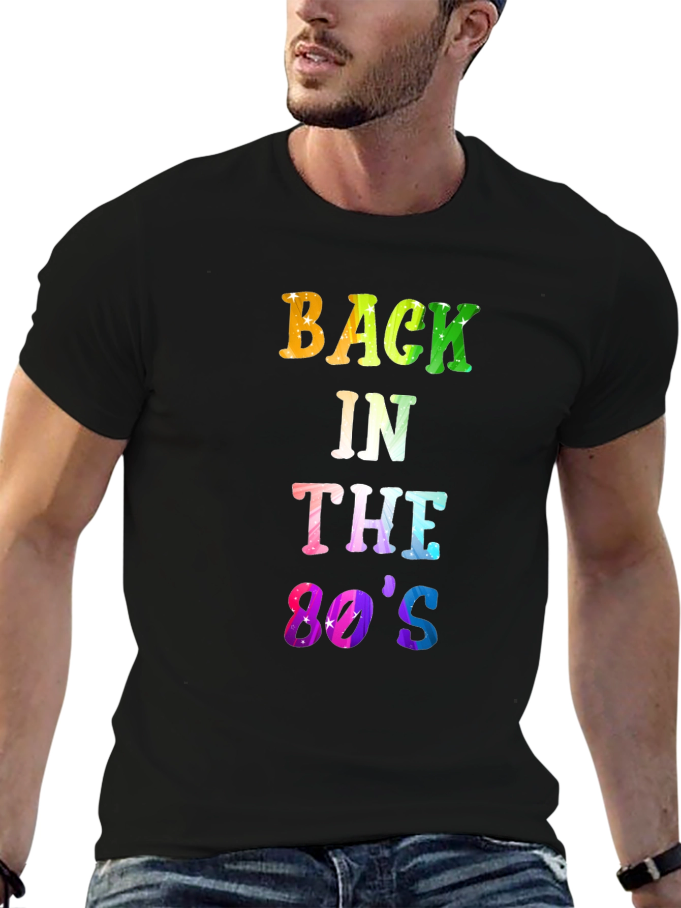 Back in the 80s Mens Black T-Shirt