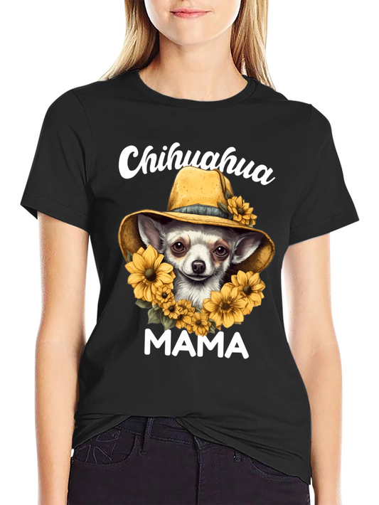 Chihuahua Mama Sunflower T-Shirt