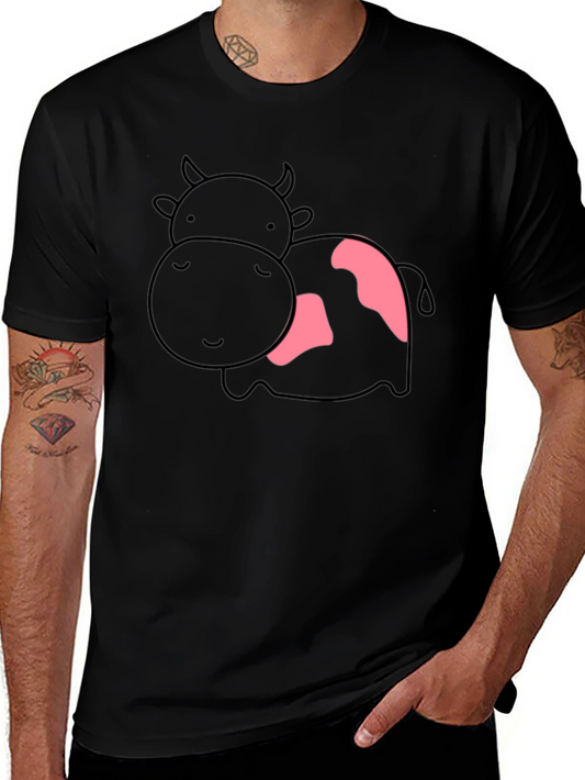 Cute Cow Graphic T-Shirt - Unisex Black Tee
