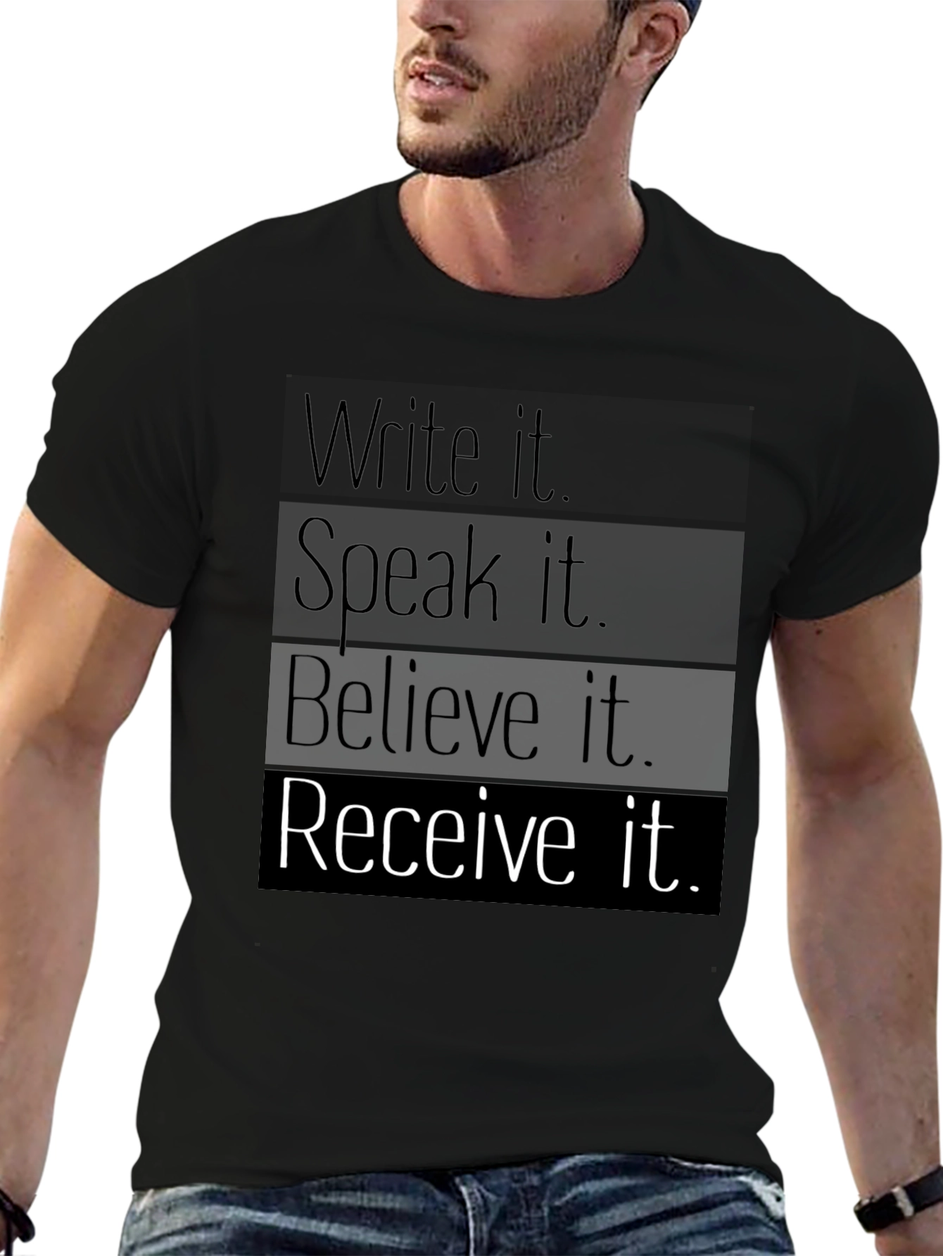 Inspirational Statement Black T-Shirt