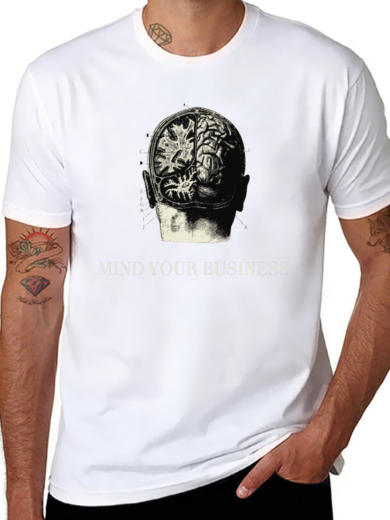 Mind Your Business Brain Anatomy Graphic Tee