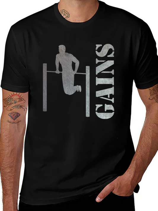 Gym Gains Graphic T-Shirt - Black