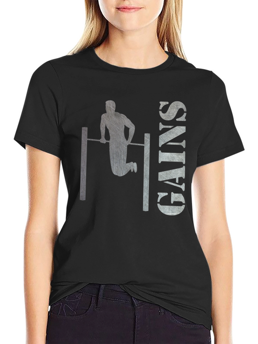 Gym Gains Graphic T-Shirt - Black