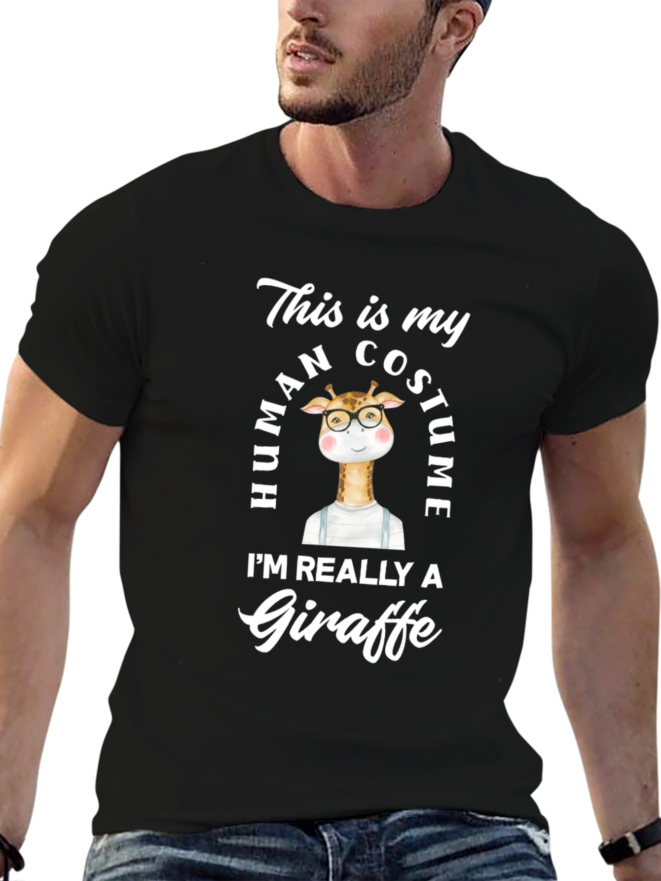 Funny Giraffe Human Costume T-Shirt