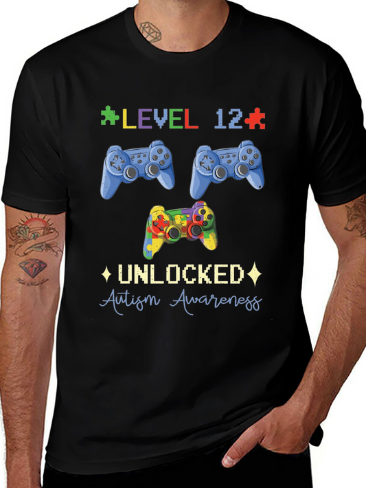 Level 12 Unlocked Autism Awareness T-Shirt