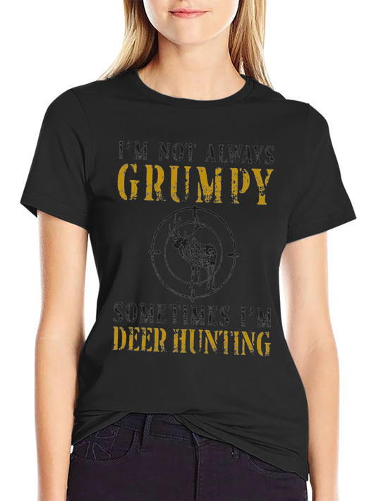 Grumpy Deer Hunting T-Shirt - Mens Black Tee