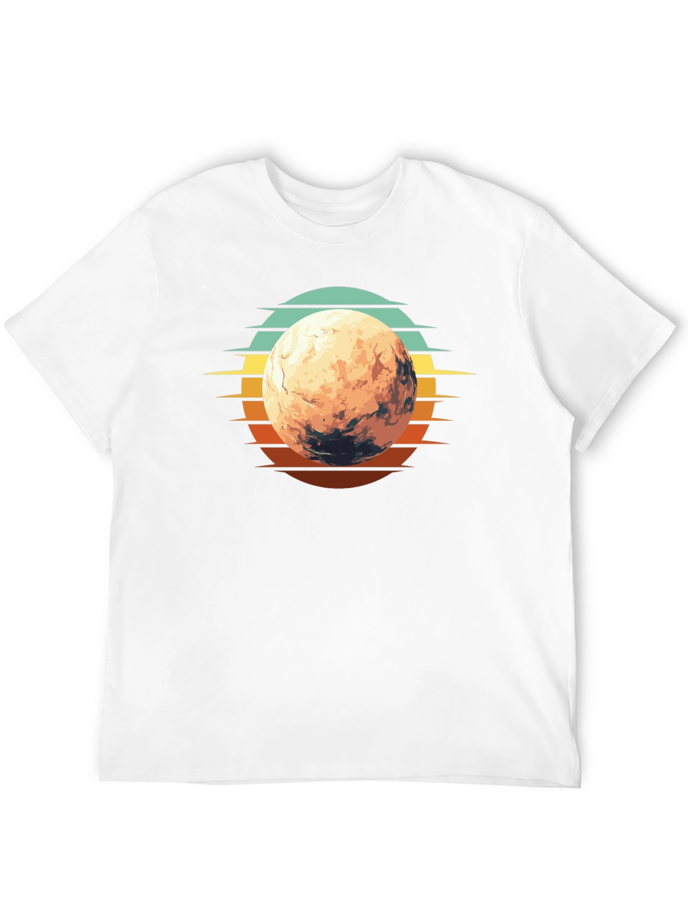 Retro Mars Graphic T-Shirt - Black Cotton Blend