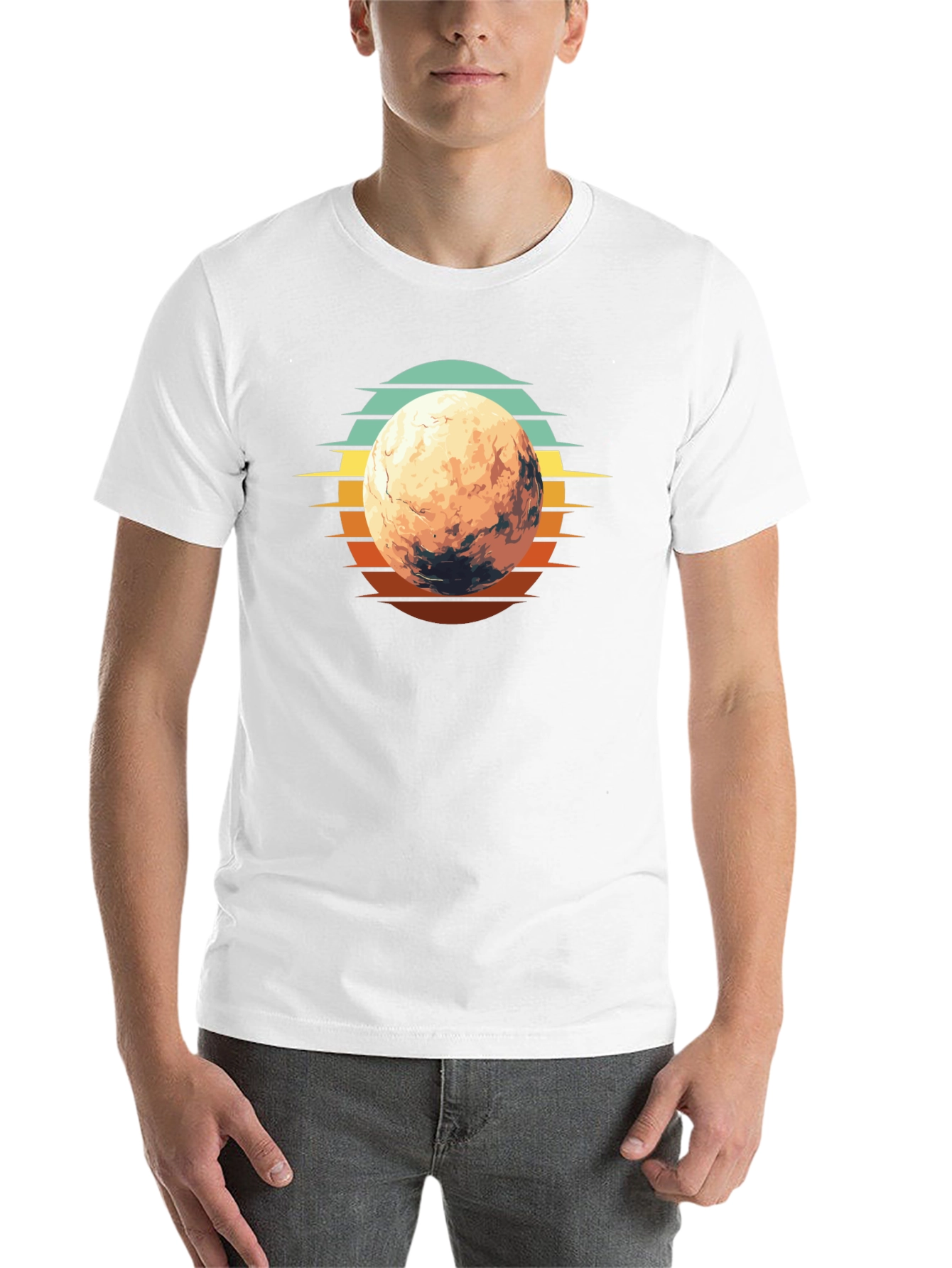 Retro Mars Graphic T-Shirt - Black Cotton Blend