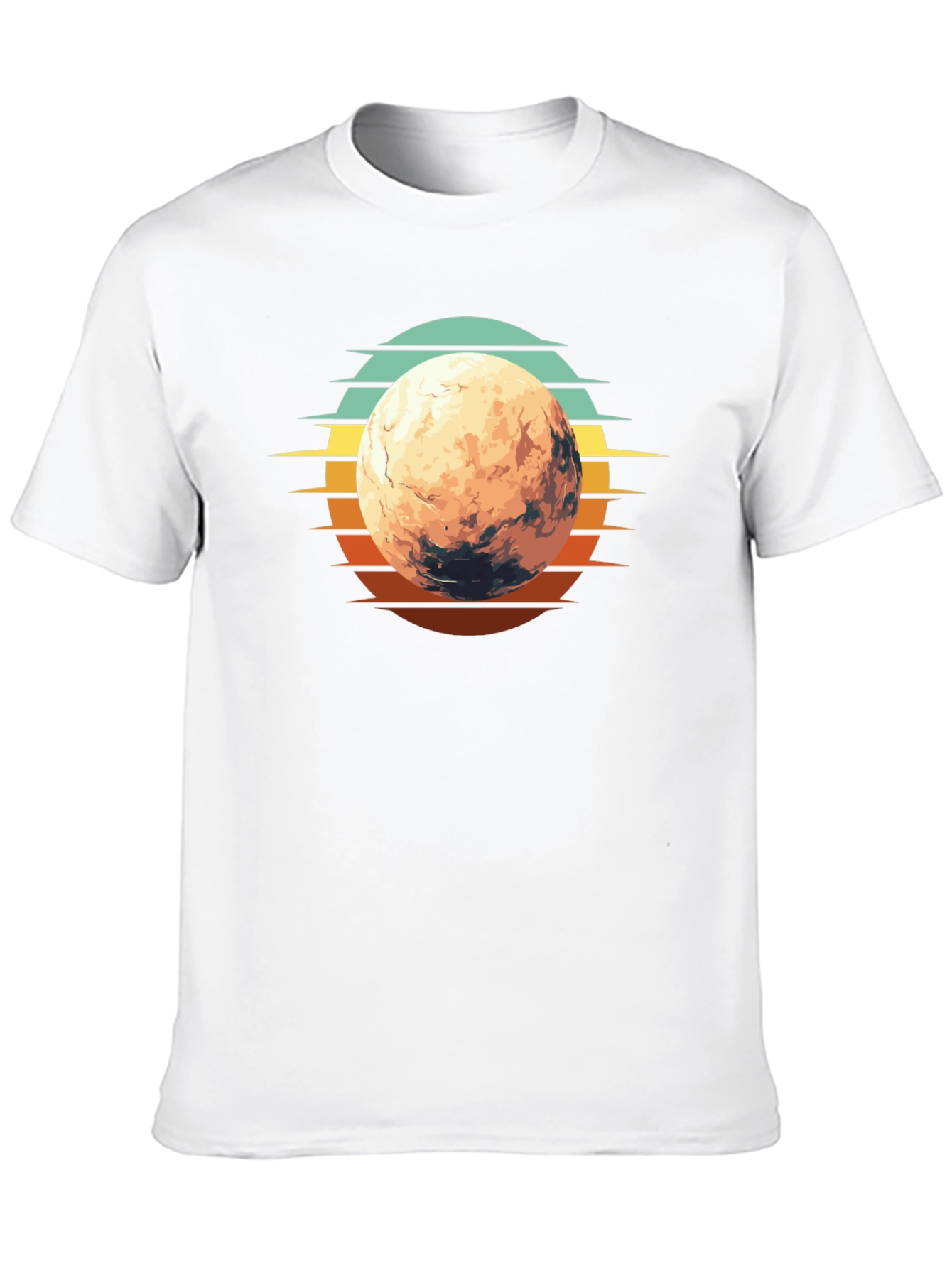 Retro Mars Graphic T-Shirt - Black Cotton Blend