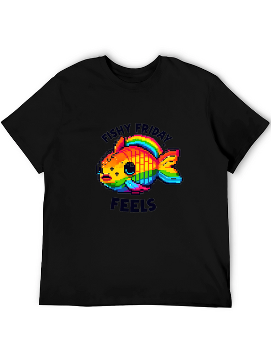 Fishy Friday Feels Pixel Art Graphic Tee