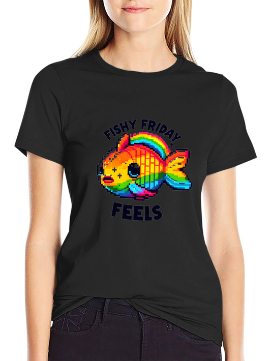 Fishy Friday Feels Pixel Art Graphic Tee