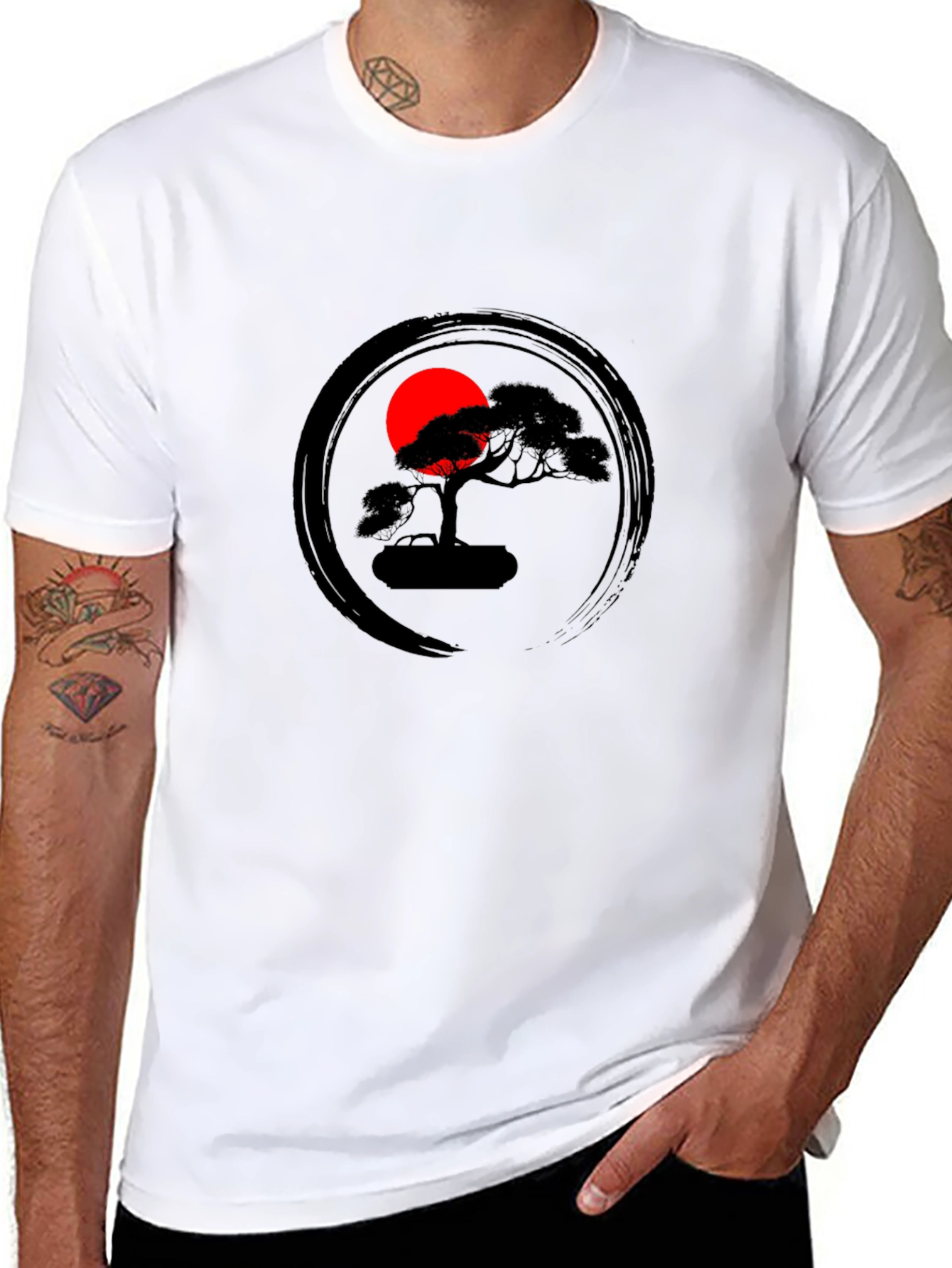 Zen Bonsai Tree Graphic Tee - Unisex Black T-Shirt