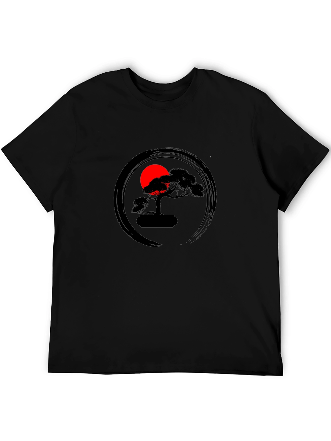 Zen Bonsai Tree Graphic Tee - Unisex Black T-Shirt