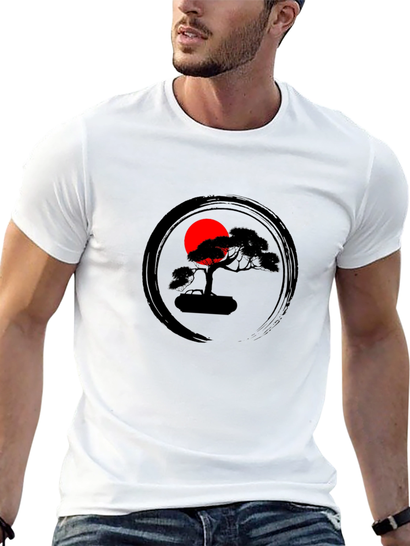 Zen Bonsai Tree Graphic Tee - Unisex Black T-Shirt