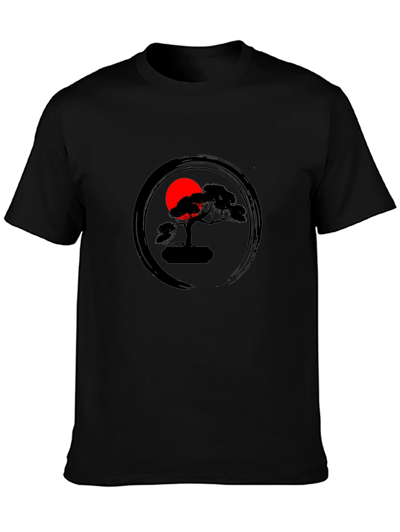 Zen Bonsai Tree Graphic Tee - Unisex Black T-Shirt