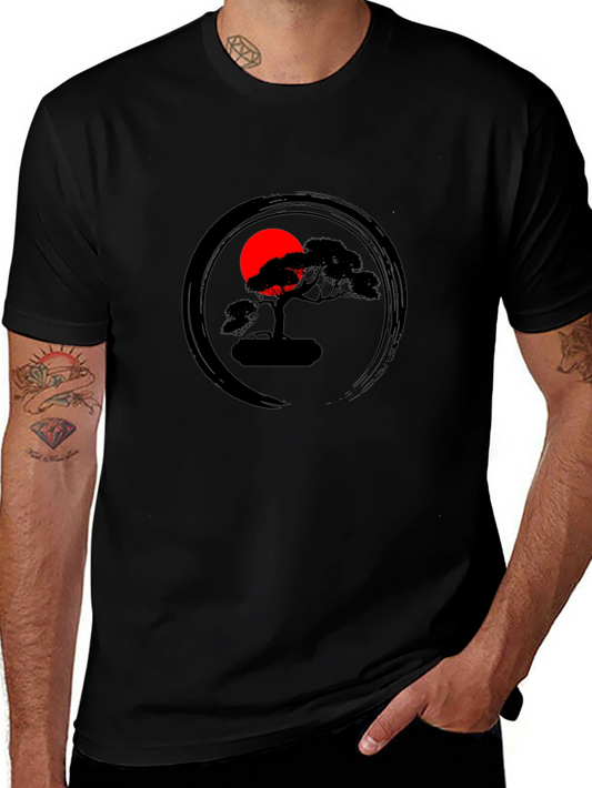 Zen Bonsai Tree Graphic Tee - Unisex Black T-Shirt