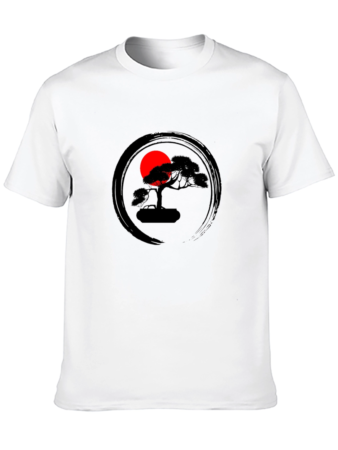 Zen Bonsai Tree Graphic Tee - Unisex Black T-Shirt