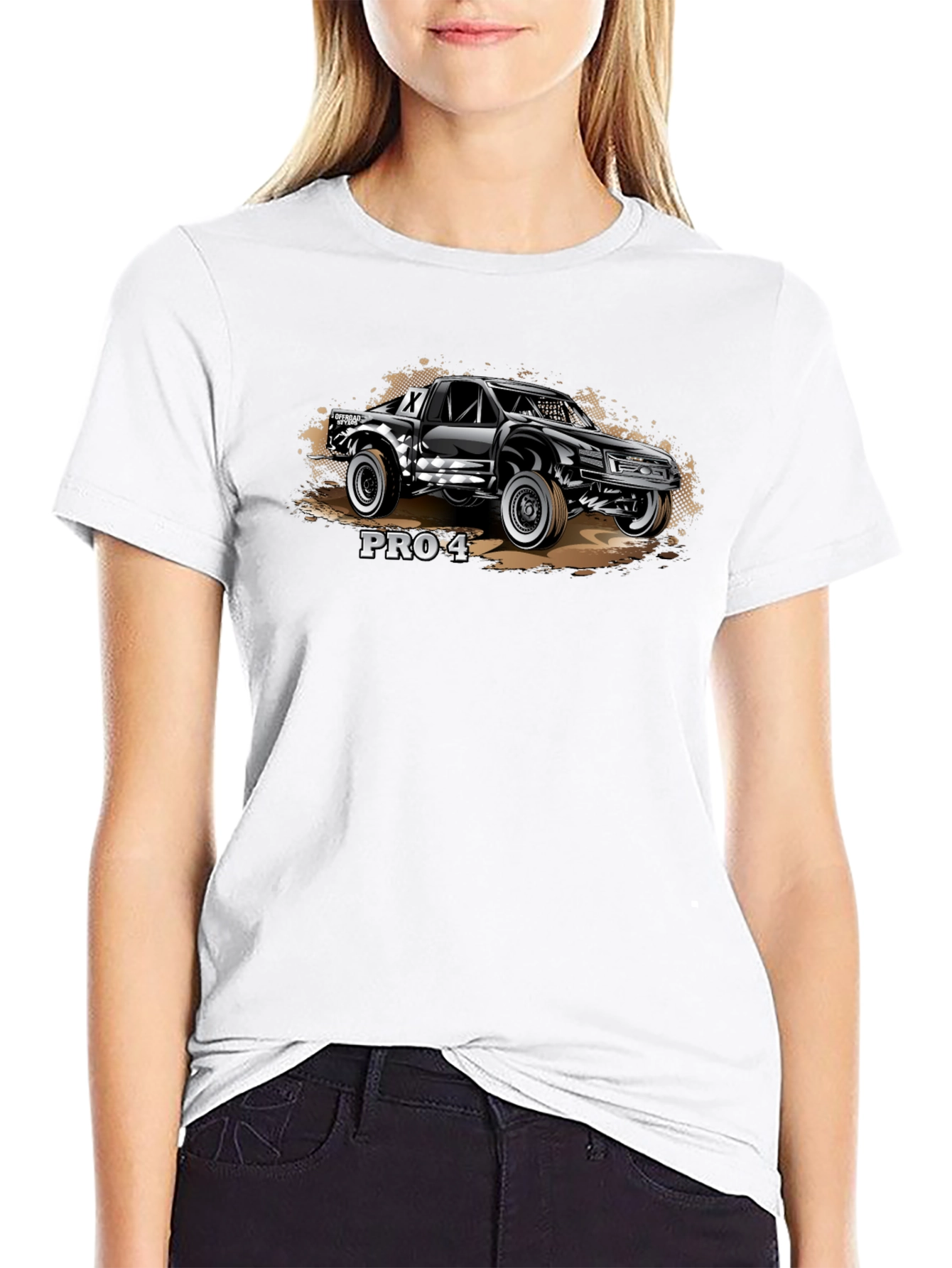 PRO-4 Off-Road Truck Graphic Tee - Black Cotton