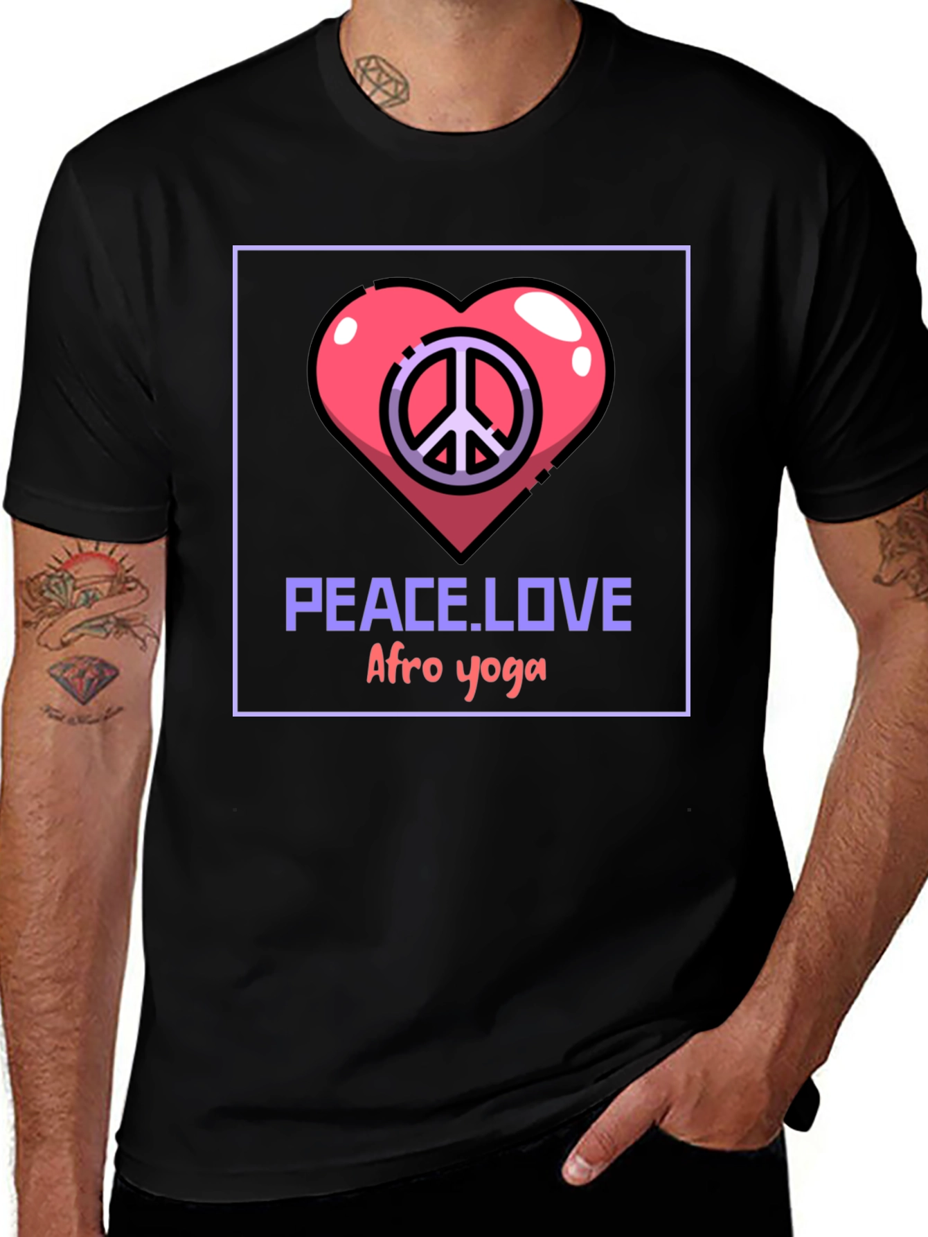 Peace Love Afro Yoga T-Shirt