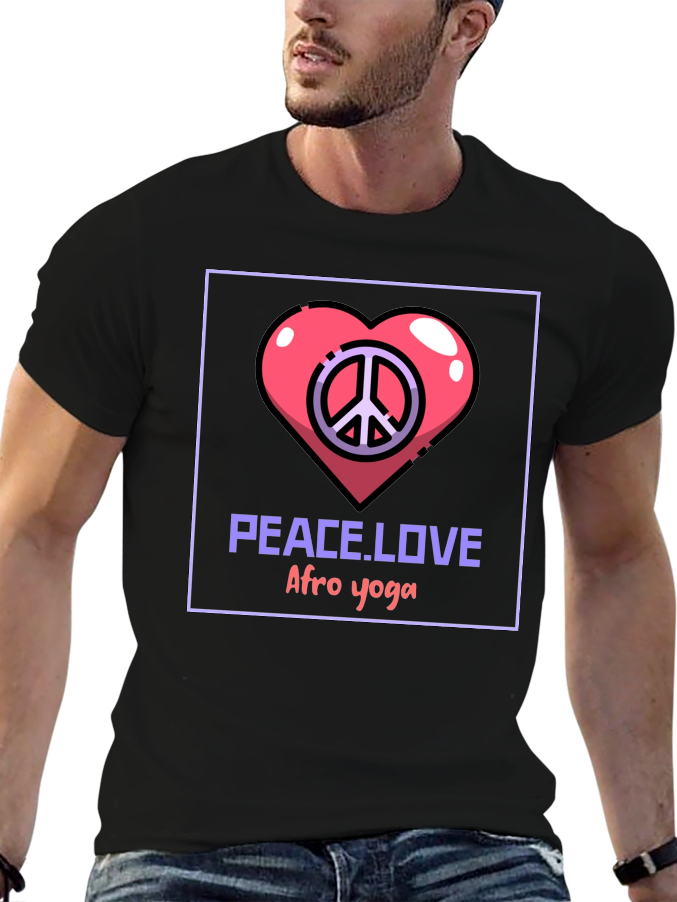 Peace Love Afro Yoga T-Shirt