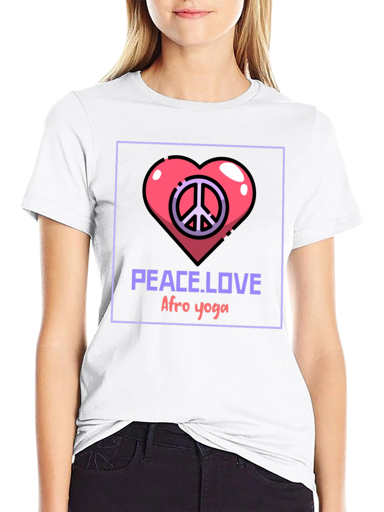 Peace Love Afro Yoga T-Shirt