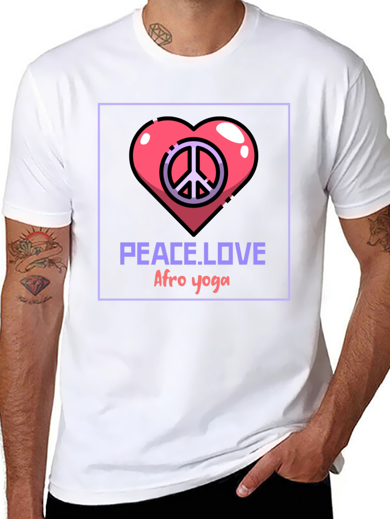 Peace Love Afro Yoga T-Shirt