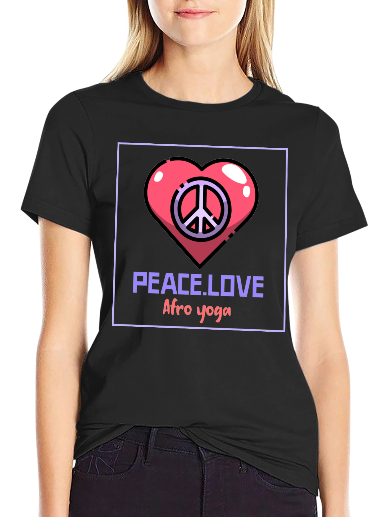 Peace Love Afro Yoga T-Shirt