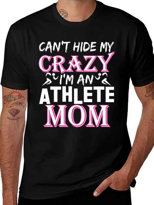 Crazy Athlete Mom Black Graphic Tee