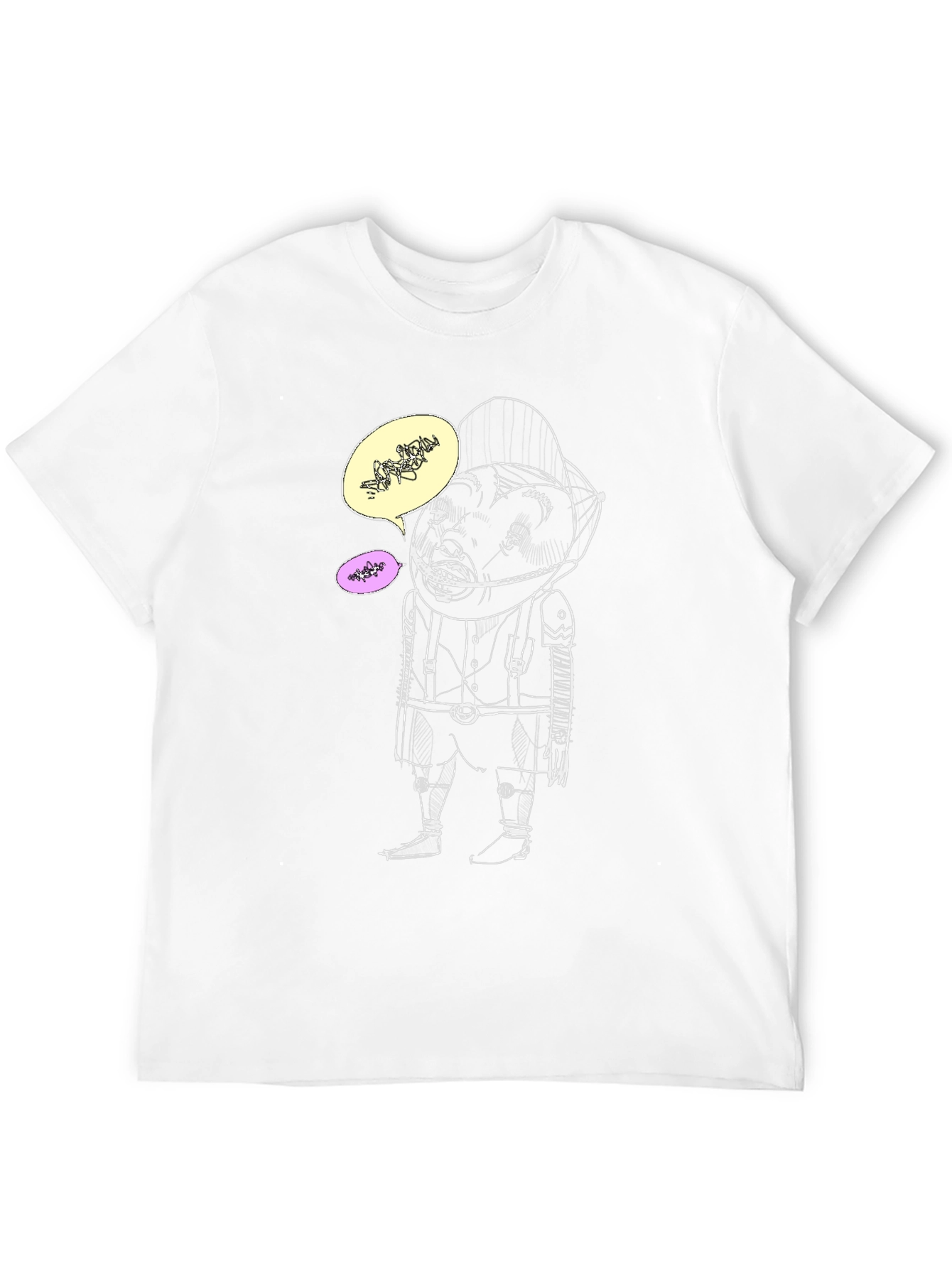 Humorous Graphic Print Mens Black Tee