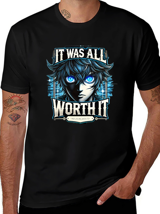 Anime It Was All Worth It Black T-Shirt