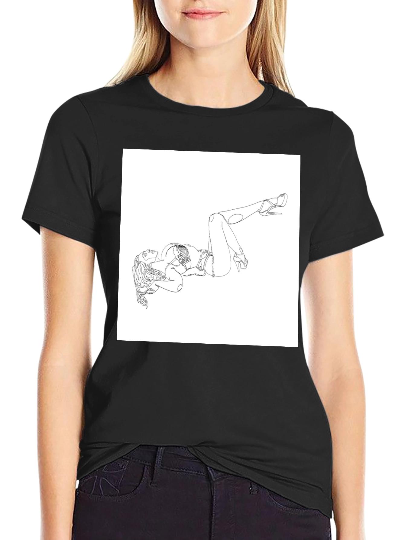 Line Art Graphic Tee - Modern Art Shirt