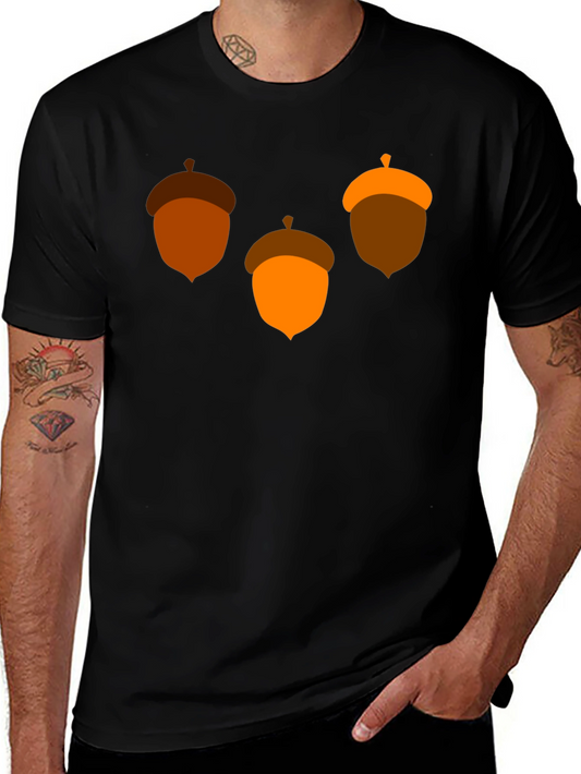 Acorn Trio Graphic Tee - Black Cotton T-Shirt