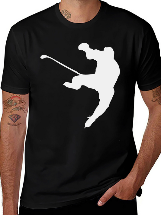 Hockey Player Graphic Tee - Black