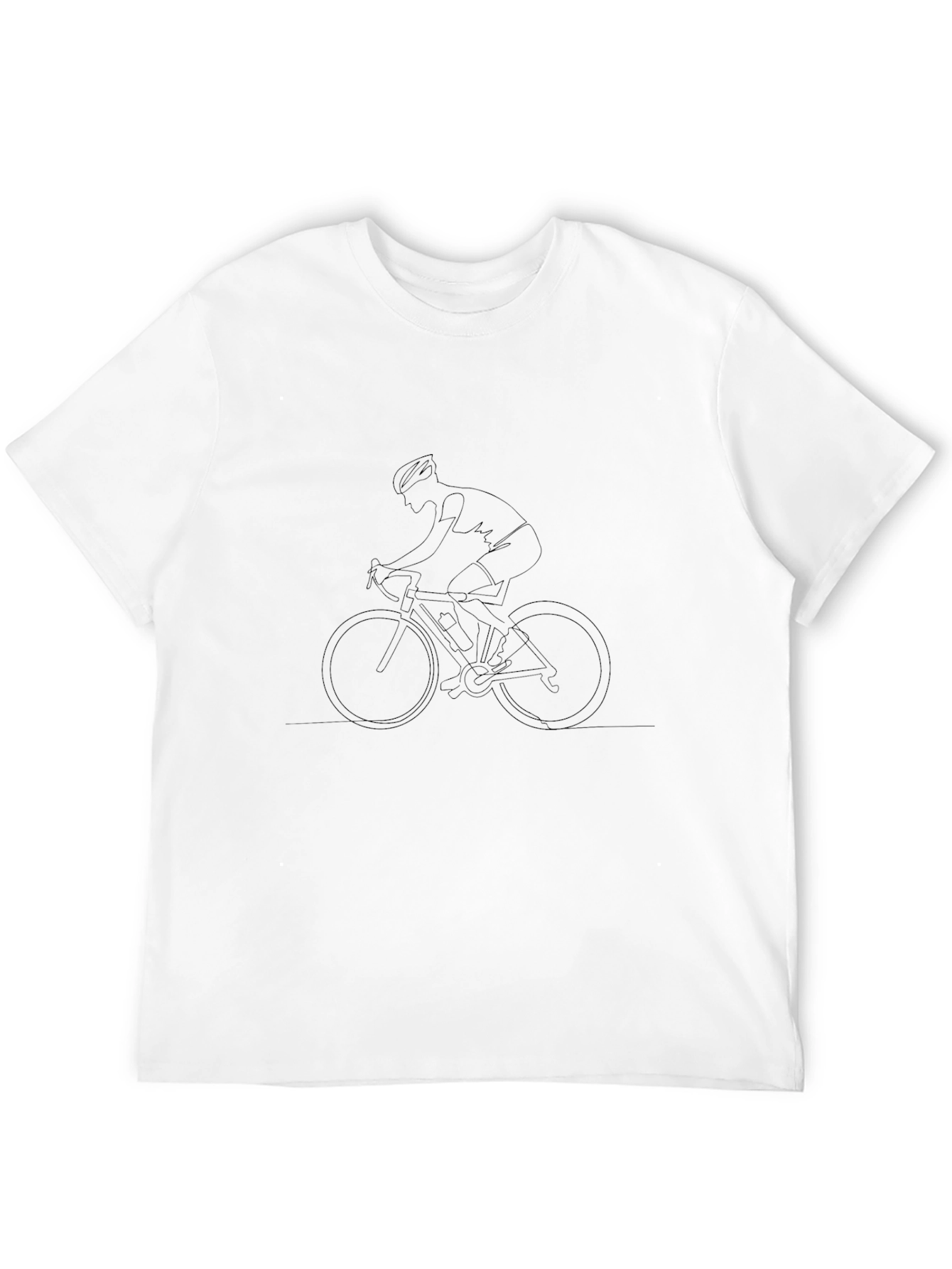 Minimalist Cyclist Graphic T-Shirt - Black