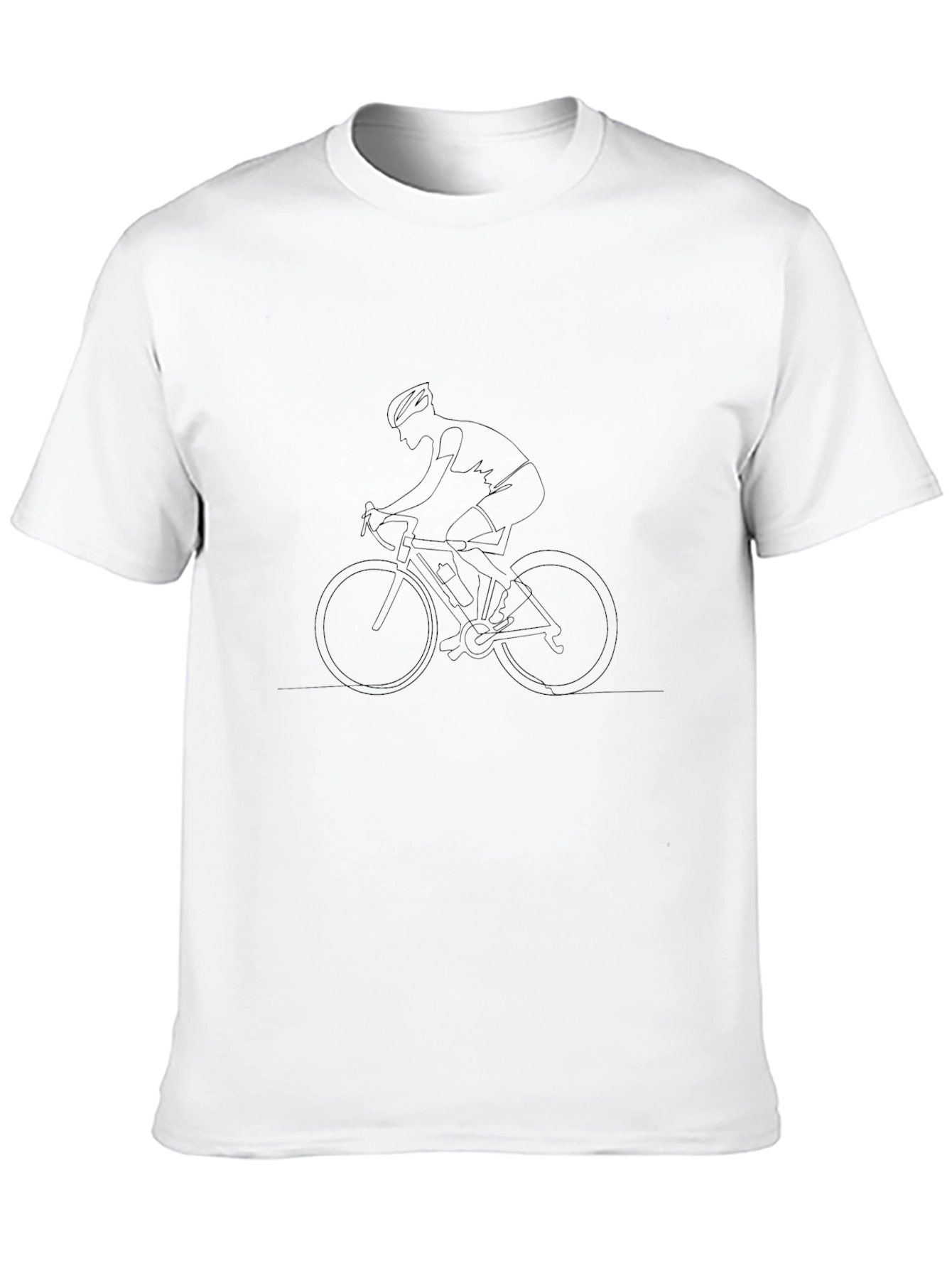 Minimalist Cyclist Graphic T-Shirt - Black