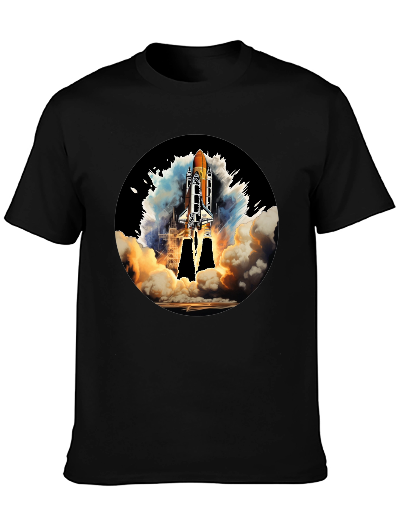 Rocket Launch Graphic Tee - Space Shuttle T-Shirt