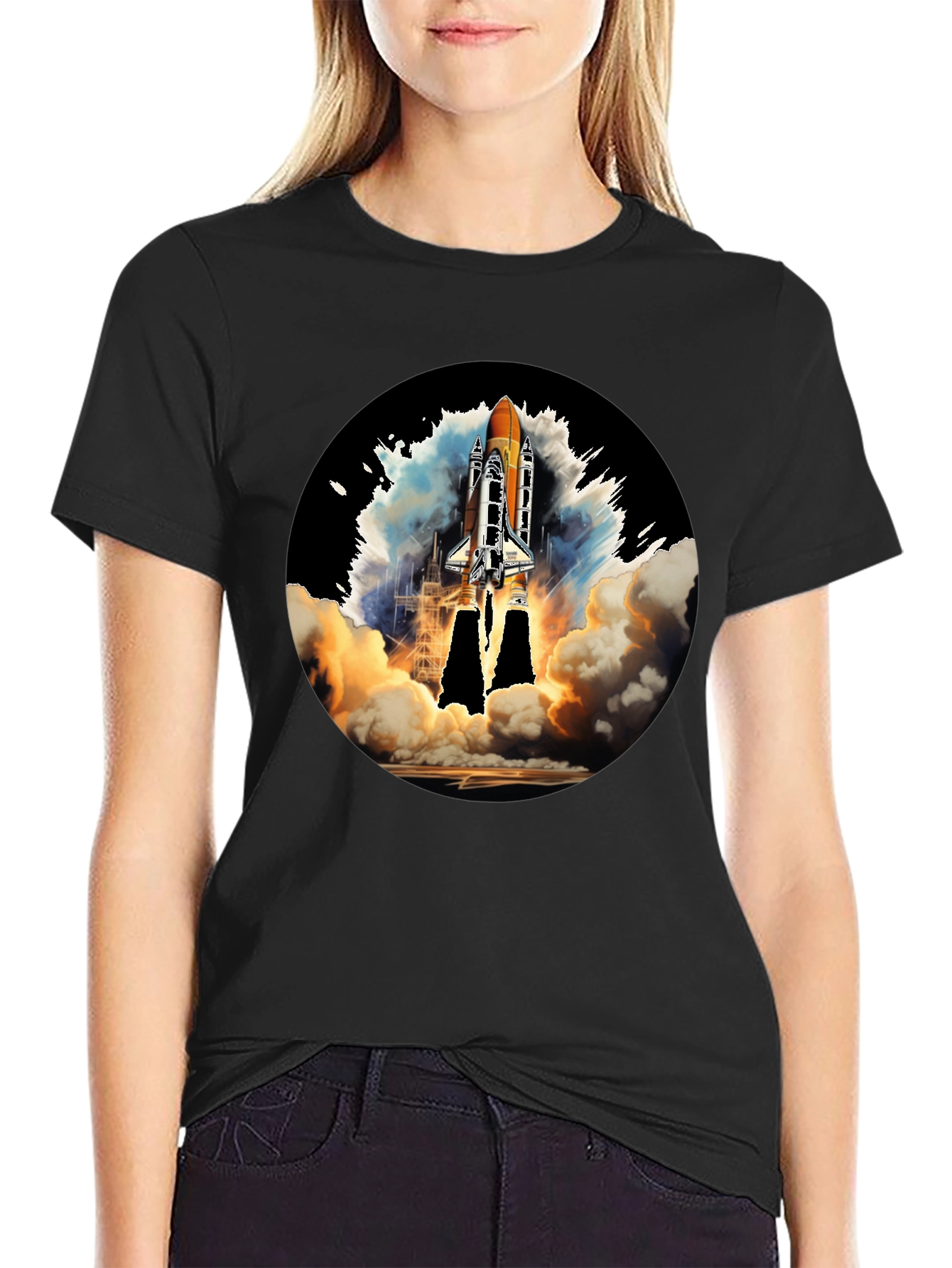 Rocket Launch Graphic Tee - Space Shuttle T-Shirt