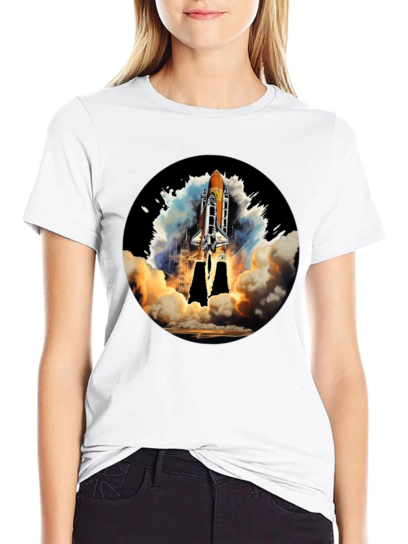 Rocket Launch Graphic Tee - Space Shuttle T-Shirt