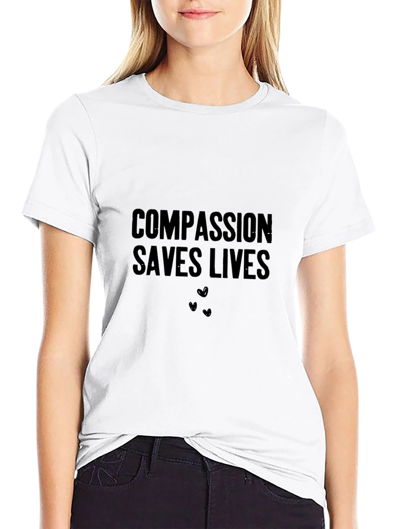 Compassion Saves Lives Graphic Tee - Black