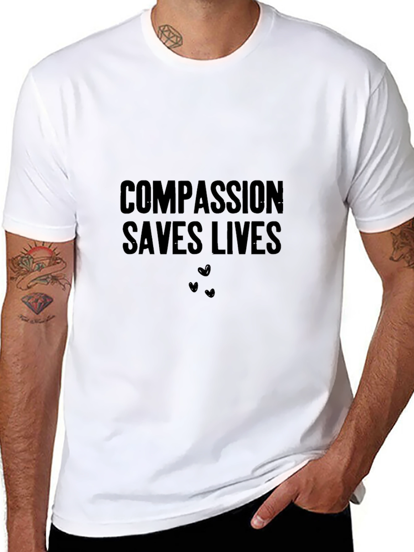 Compassion Saves Lives Graphic Tee - Black
