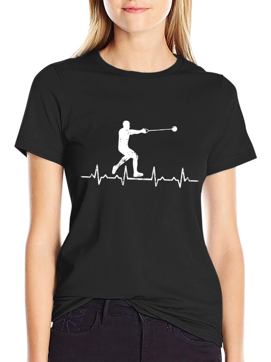 Hammer Throw Heartbeat T-Shirt - Black