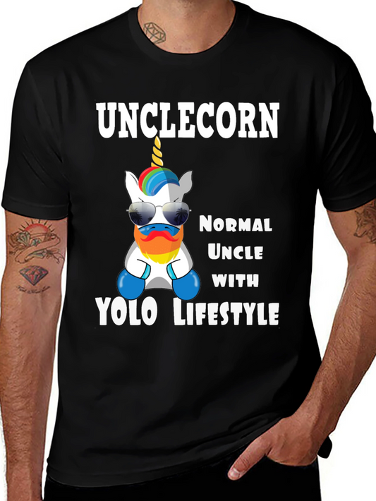 Unclecorn YOLO Lifestyle T-Shirt - Fun Unicorn Uncle Tee