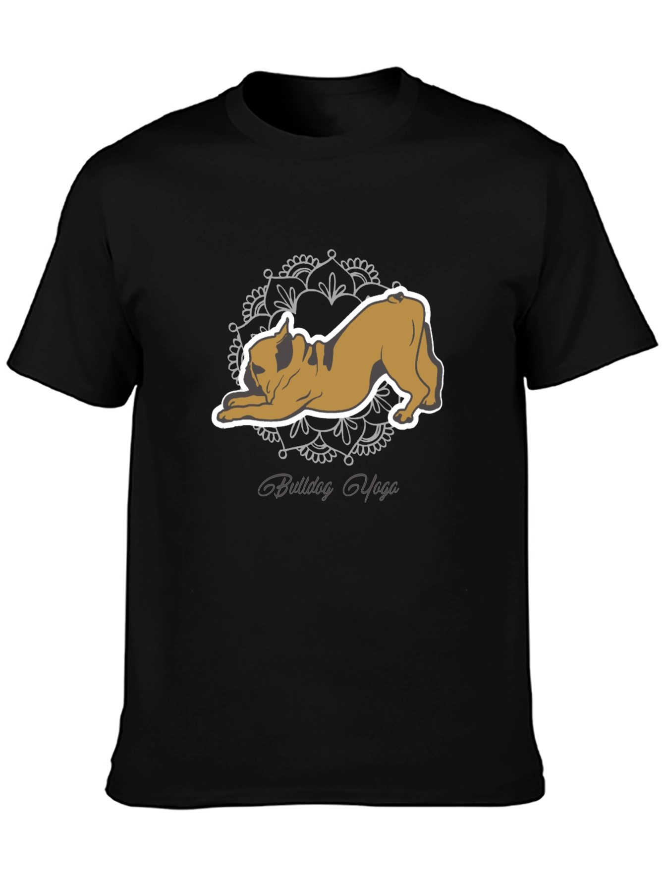 Bulldog Yoga Graphic Tee - Mens Black T-Shirt