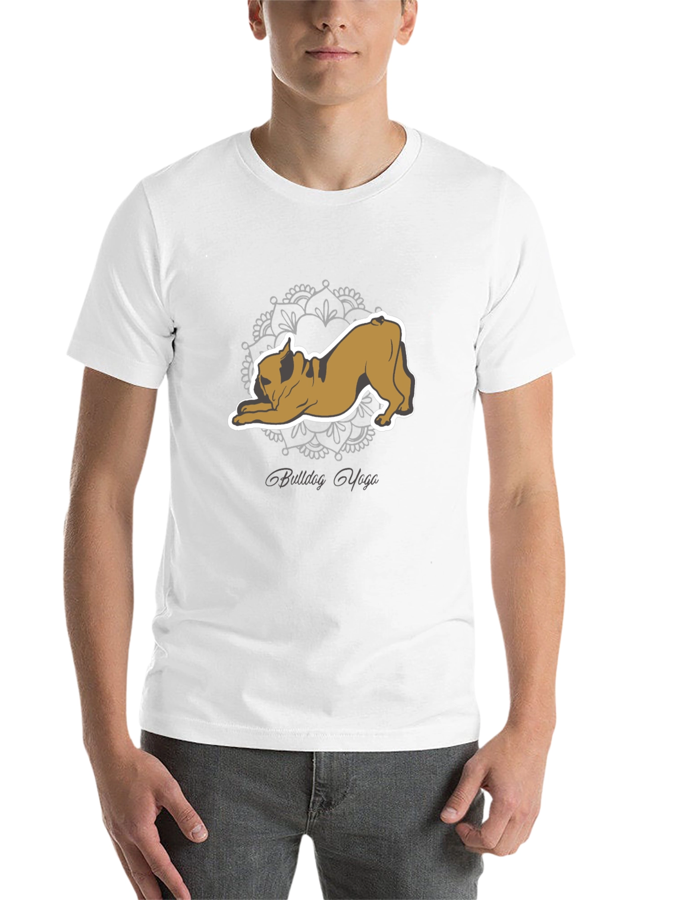 Bulldog Yoga Graphic Tee - Mens Black T-Shirt
