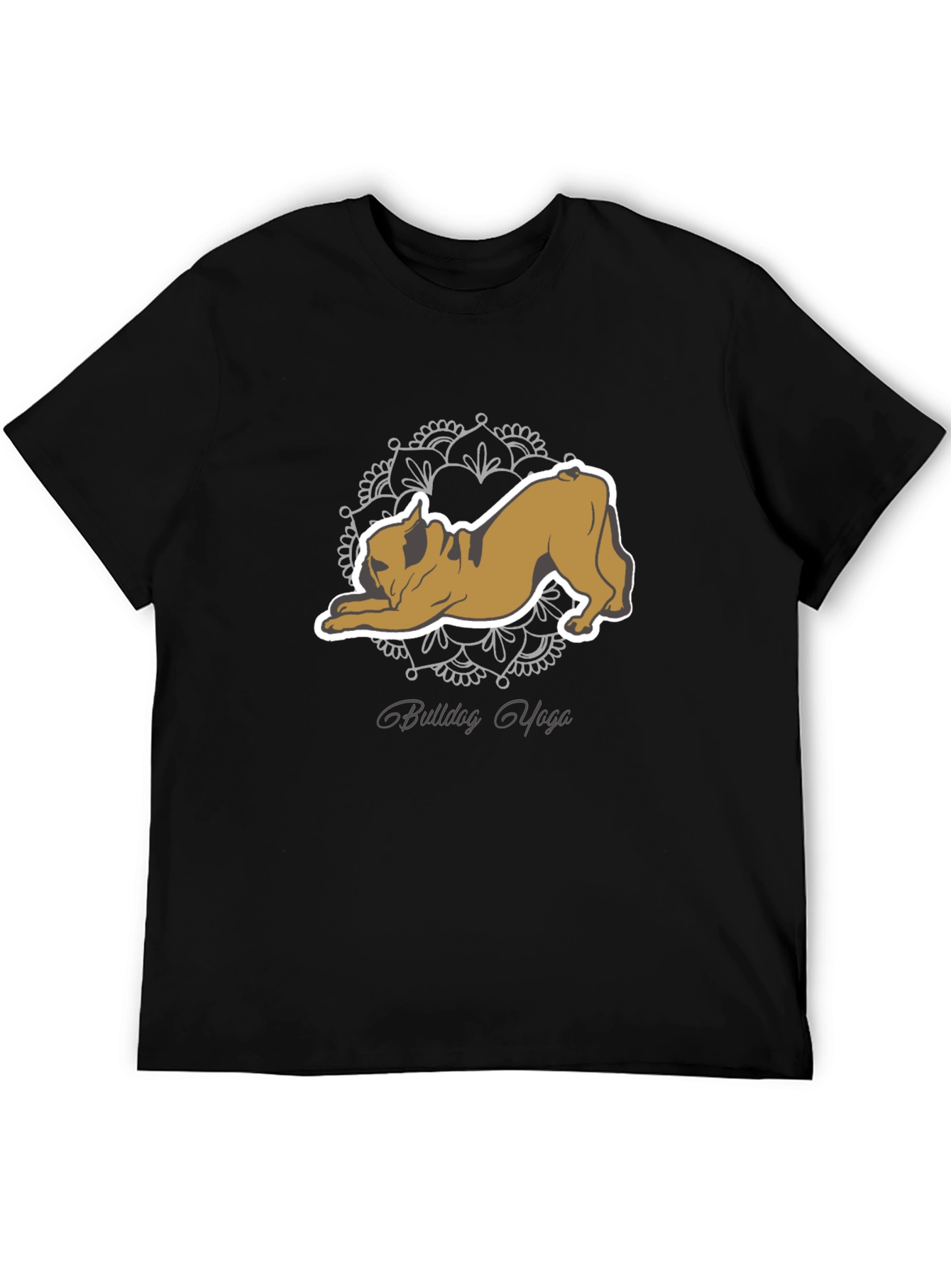 Bulldog Yoga Graphic Tee - Mens Black T-Shirt