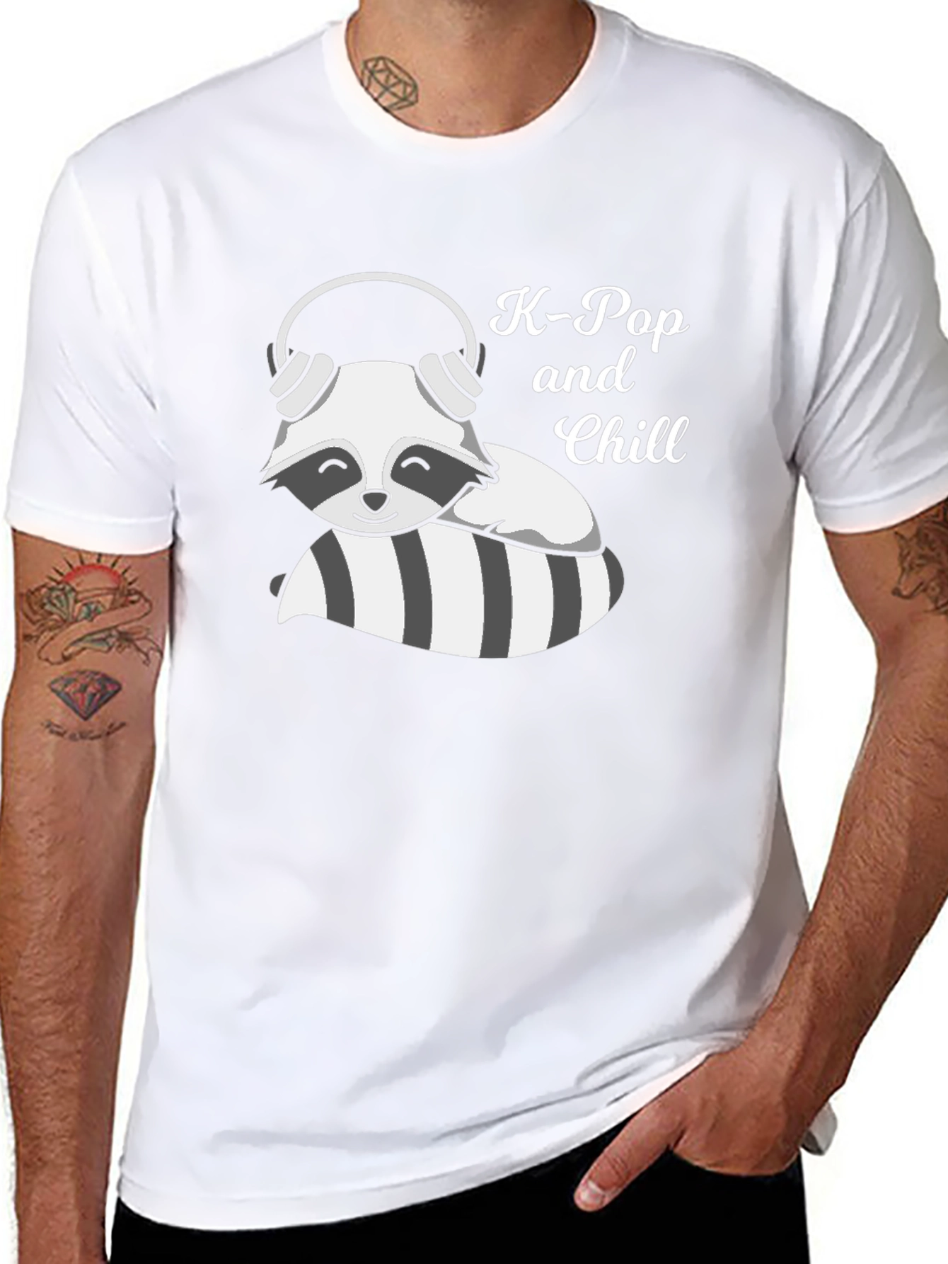 K-Pop & Chill Raccoon Graphic Tee