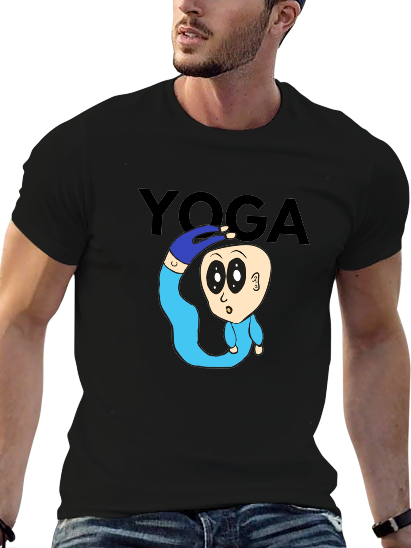 Yoga Cartoon T-Shirt: Flexible Fun!